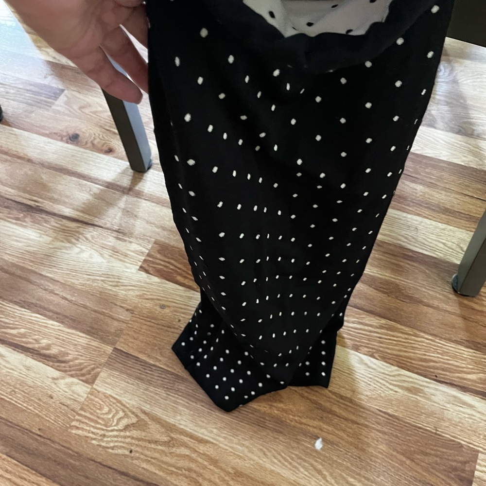 Black and white polkadot top and skirt